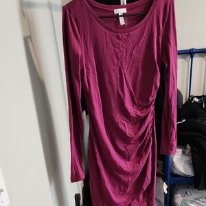 Leith Plum Long Sleeve Bodycon Dress